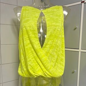 Free-Flowing Screaming Neon Draped Burnout Top L NWT